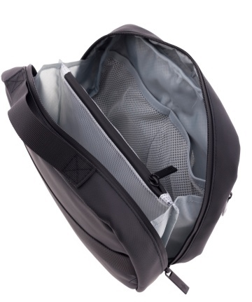 Geantă de cosmetice unisex Vogart Sync 28x19x10 cm, poliester impermeabil, cu protecție RFID, 5.3L, negru - Img 3