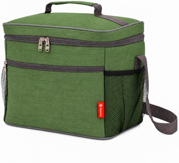 Geantă Termoizolantă 28x24x21 cm, 14 L, Poliester, Benzi BZ 5683, Verde închis