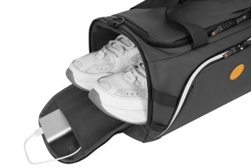 Geanta voiaj/sport impermeabila Verage Cambridge, 45x27x20 cm, compartiment incaltaminte cu igienizare prin ozon (USB), poliester premium, negru - Img 4