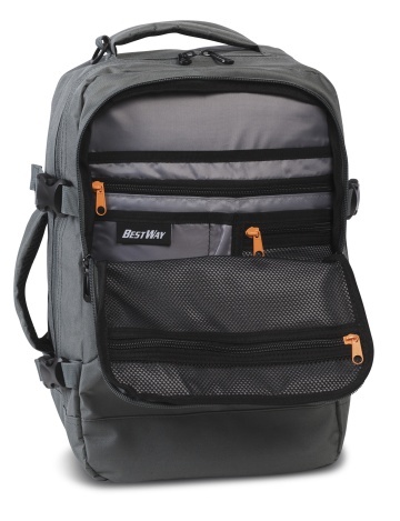 Rucsac avion 40x25x20 cm, bagaj de mână Wizz Air/Ryanair, 20 L, Bestway cabin pro small, F40328, caramiziu - Img 3