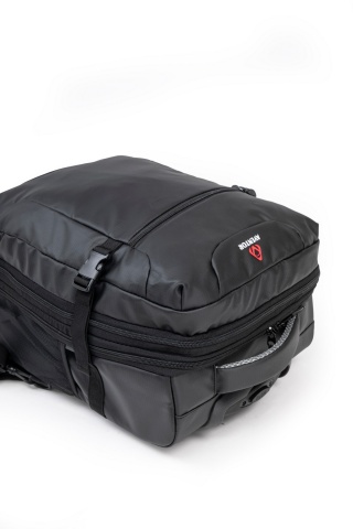 Rucsac cu Role Aventor 40x30x20 cm, Wizz Air/Ryanair, Extensibil, 24 L, Poliester Impermeabil, AV203, Negru - Img 6