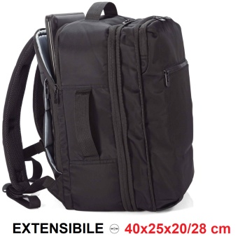 Rucsac extensibil calatorie 40x25x20 cm Ryanair/Wizz Air, Benzi BZ 5815, poliester, negru - Img 3