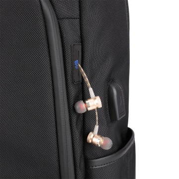 Rucsac laptop 15.6 " Snowball SW22146, 46×30×14 cm , extensibil +20%, impermeabil, port USB, poliester 1680D, negru - Img 6