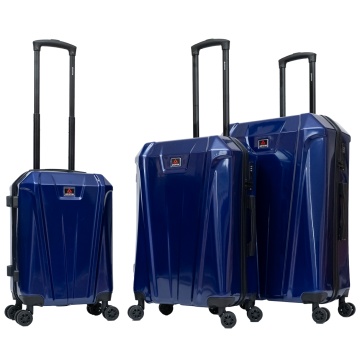 Set trolere Aventor AV103, policarbonat, 1 bagaj de cabina si 2 de cala, folie de protectie, cifru TSA, bleumarin