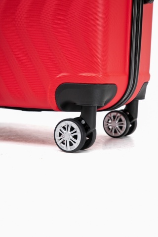 Set trolere Aventor, Polipropilenă, Cifru TSA, 4 Roți Duble 360°, AV109, 4 Piese, Roșu - Img 10
