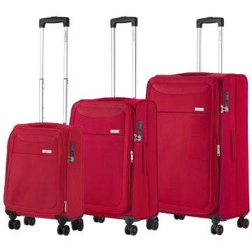 Set trolere extensibile CarryOn Air, 1 bagaj de cabina si 2 de cala, poliester, +20% capacitate, cifru TSA, rosu - Img 1
