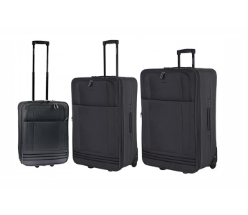 Set trolere extensibile Diplomat ZC2023, 1 bagaj de cabina si 2 de cala, poliester, 2 roti, gri