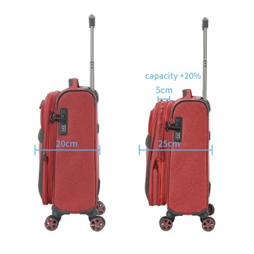 Set Trolere Extensibile Lee Cooper, Poliester, 4 Roti duble, Cifru, LC33503, Grena - Img 8