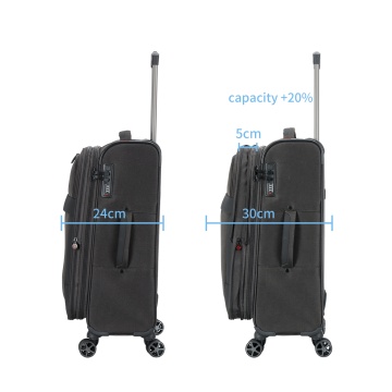 Set Trolere Extensibile Lee Cooper, Poliester, 4 Roti duble, Cifru, LC33503, Antracit - Img 7