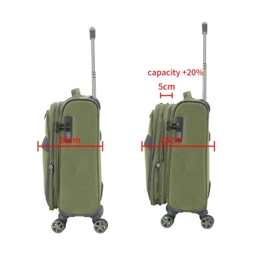 Set Trolere Extensibile Lee Cooper, Poliester, 4 Roti duble, Cifru, LC33503, Kaki - Img 7
