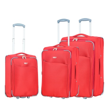Set trolere extensibile Madisson SW233, 1 bagaj de cabina si 2 de cala, poliester, 2 roti, rosu - Img 1