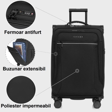 Set Trolere Poliester Impermeabil Verage Toledo, Lanterna, Captuseala Antibacteriana, Cifru TSA, 3 Piese, Bleumarin - Img 5