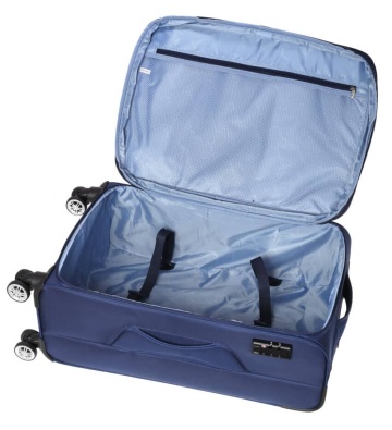 Troler Cabina, Diplomat, Poliester, 4 Roti Duble, Cifru TSA, ZC 998 - 55 cm, Bleumarin - Img 2