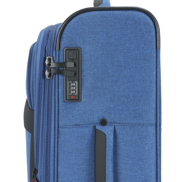 Troler Cabină Extensibil 55x35x20 cm Lee Cooper, Poliester, 4 Roti Duble, LC33503, Albastru - Img 13