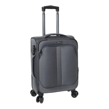 Troler Cabină Extensibil 55x39x23 cm Diplomat, Poliester, Cifru, ZC208, Gri