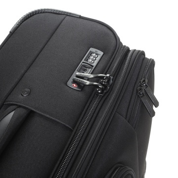 Troler Cabină Extensibil Diplomat 55x37x25 cm, Poliester, 2 Roți, ZC 6100, Negru - Img 4