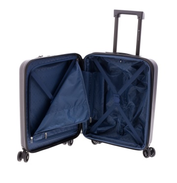 Troler Cabina Extensibil, Policarbonat, Comp. Laptop 15", Cifru TSA, Gladiator, Nomadtec, MG 3210 - 55 cm, Negru - Img 3