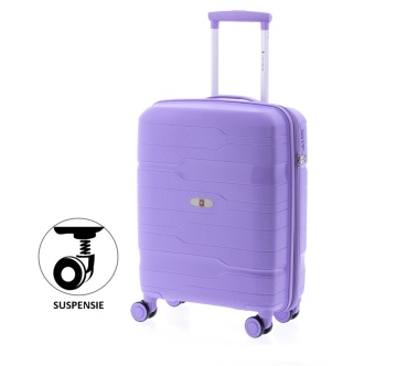 Troler cabina Gladiator Boxing MG 3810, roti cu suspensie, extensibil, polipropilena, 55 cm, mov deschis