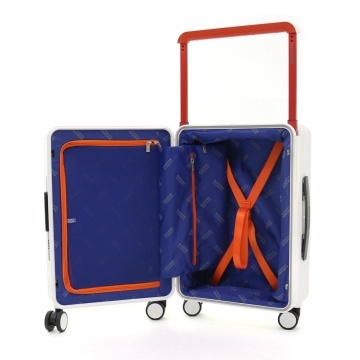 Troler Cabina Policarbonat Cifru TSA 4 Roti Duble Ella Icon Compact 2507 - 55 cm Alb - Img 2