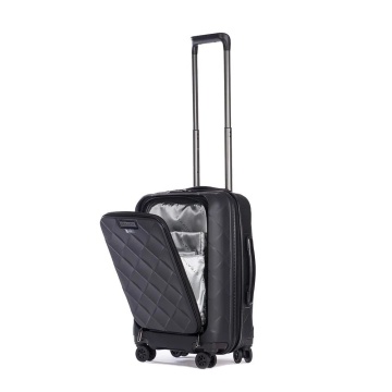 Troler Cabina Policarbonat/Piele Naturala Stratic Leather and More S - 55 cm Negru - Img 3