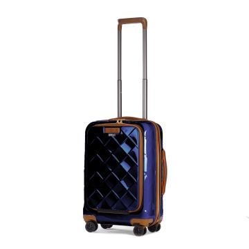 Troler Cabina Policarbonat/Piele Naturala Stratic Leather and More S - 55 cm Albastru - Img 8