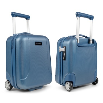 Troler cabina XS CarryOn Skyhopper Underseat, 40×30×20 cm, bagaj de mana Wizz Air, policarbonat, 19 L, cifru TSA, albastru - Img 8