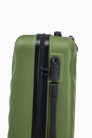 Troler de cabina Aventor AV104, 55x36x22 cm, bagaj de mana, 100%ABS, cifru, 4 roti duble 360°, verde - Img 5