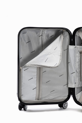 Troler de cabina Aventor AV104, 55x36x22 cm, bagaj de mana, 100%ABS, cifru, 4 roti duble 360°, negru - Img 9