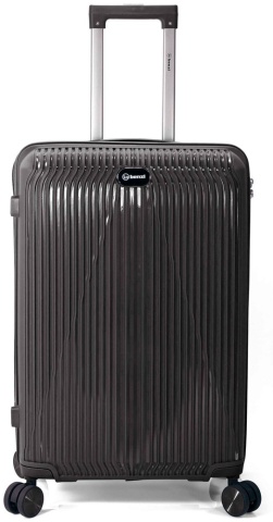 Troler de cabina Benzi BZ 5819, 55x33x19 cm, bagaj de mana, polipropilena, cifru, 4 roti 360°, negru