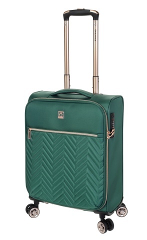 Troler de cabina Diplomat Monaco 55x37x20 cm, fermoar antifurt, bagaj de mana, poliester, cifru TSA, verde