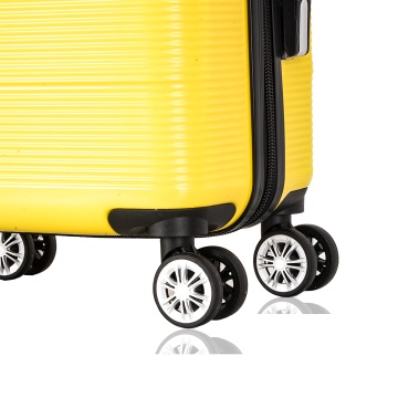 Troler de cabina Lee Cooper LC32203, policarbonat, 4 roti duble, cifru, 55 cm, galben - Img 13