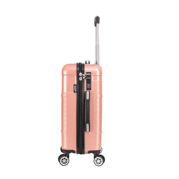 Troler de cabina Lee Cooper LC32203, policarbonat, 4 roti duble, cifru, 55 cm, rose - Img 3