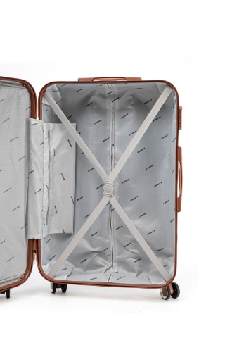 Troler Mare Aventor, 77x47x28 cm, ABS, Cifru, 4 Roți Duble 360°, 91 L, AV107, Alb - Img 2