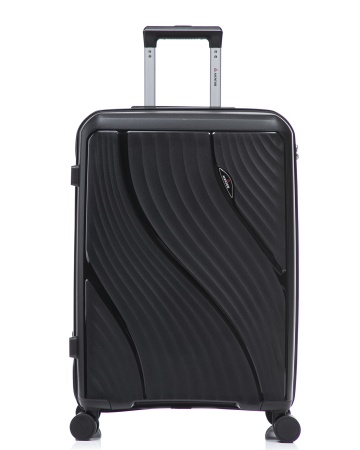 Troler mare Aventor AV106, 75x50x29.5 cm, polipropilena, bagaj de cala, cifru TSA, negru