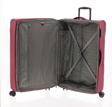 Troler Mare Extensibil 76x48x30 cm Gladiator Helios, Poliester, Cifru TSA, 4 Roți Duble, Grena - Img 2