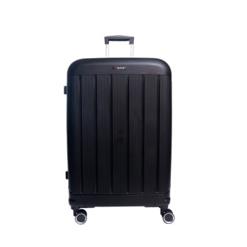 Troler mare extensibil Aventor AV101, 75.5x50x30 cm, polipropilena, bagaj de cala, fermoar antifurt, +20% capacitate, cifru TSA, negru