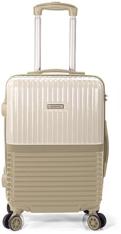 Troler Mare Extensibil Benzi 77x46x33 cm, Policarbonat, Cifru, BZ 5914, Bej