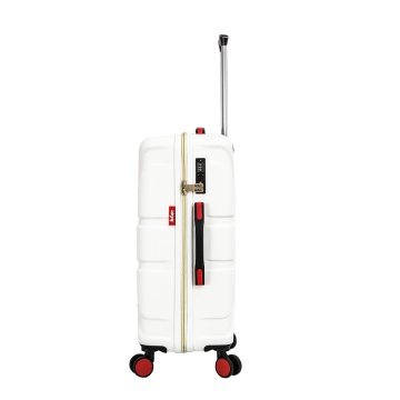 Troler Mare Lee Cooper London, ABS, 4 Roti Duble, Cifru, 76 cm, Alb/Milky - Img 6