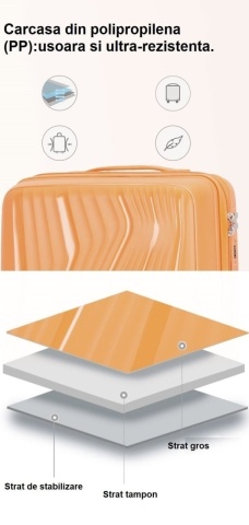 Troler Mare Madisson, 77x50x31 cm, Polipropilenă, Fermoar Antifurt, Cifru, 70 L, SW65603, Rose - Img 5