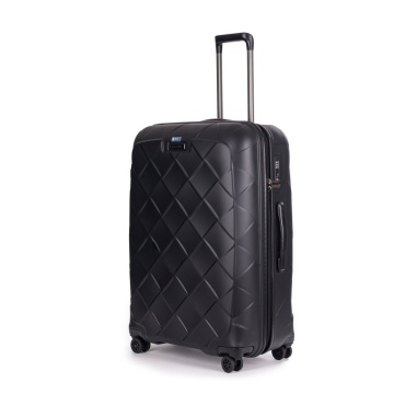 Troler Mare Policarbonat/Piele Naturala Stratic Leather and More L - 76 cm Negru - Img 3