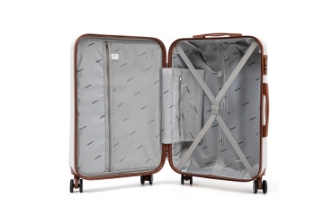 Troler Mediu Aventor, 67x41x25.5 cm, ABS, Cifru, 4 Roți Duble 360°, 61 L, AV107, Alb - Img 2