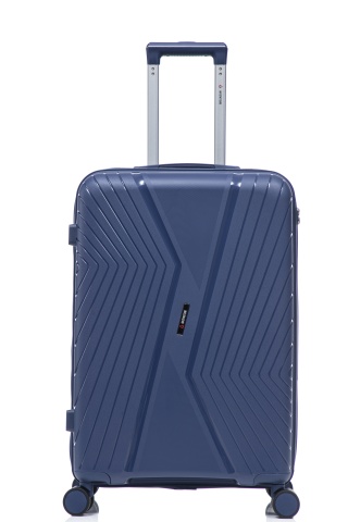 Troler mediu Aventor AV105, 65x44x25.5 cm, polipropilena, bagaj de cala, cifru TSA, bleumarin