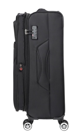 Troler Mediu, Diplomat, Extensibil, Poliester, 4 Roti Duble, Cifru TSA, ZC 998 - 68 cm, Negru - Img 5