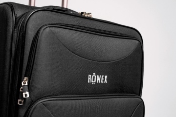 Troler Mediu Extensibil 62x42x27 cm Rowex Prime, Poliester, Cifru, Negru - Img 6