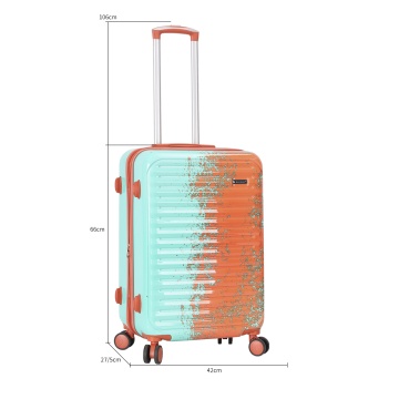 Troler Mediu Extensibil 66x42x27 cm Madisson, Fermoar Antifurt, Policarbonat, SW65203, Portocaliu/Turcoaz - Img 4