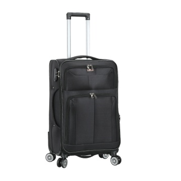 Troler mediu extensibil Madisson, 66x41x24/29 cm, poliester, bagaj de cală, 4 roți duble, cifru, SW55104, negru