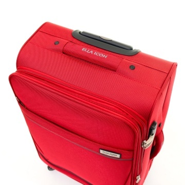 Troler Mediu Extensibil Poliester 4 Roti Duble Ella Icon Petra Textil 2607 - 69 cm Rosu - Img 4