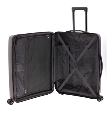Troler Mediu Extensibil, Polipropilena, Cifru, Roti cu Suspensie, Gladiator Flow, MG 1711 - 68 cm, Negru - Img 3