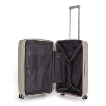 Troler Mediu extensibil Stratic M Straw T, 67x46.5x27.5 cm, Bej - Img 2