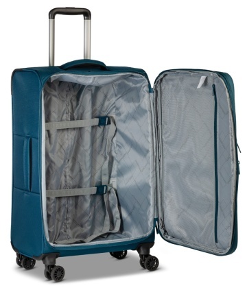 Troler mediu Worldpack Bern F10508, 68x42x27 cm, bagaj de cală, poliester, cifru TSA, 4 roți duble, turcoaz - Img 2